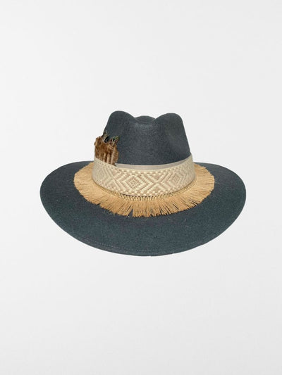 Sombrero azul estilo vaquero con cinta étnica 