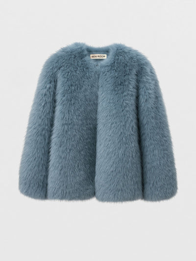 Abrigo largo de color azul 