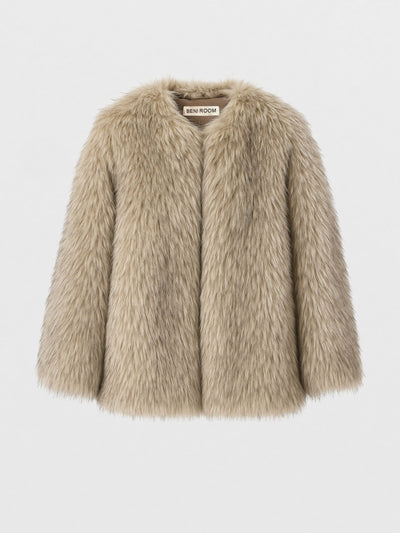 Abrigo largo beige espectacular 