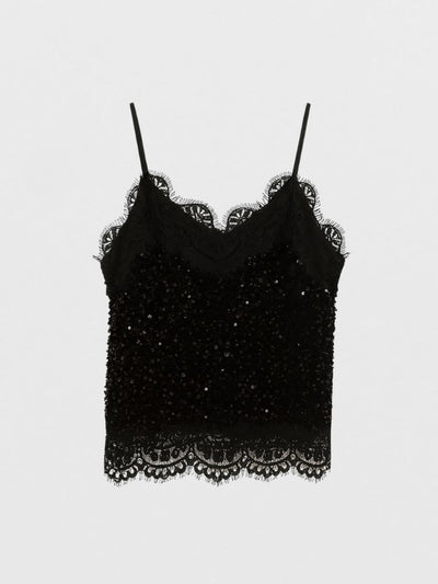 Camisa de lentejuelas negra