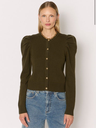 Cardigán de mangas abullonadas