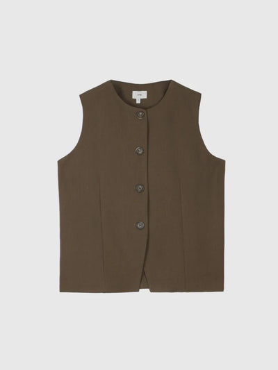 Chaleco de botones color militar