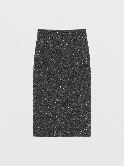 Falda plata con lentejuelas 