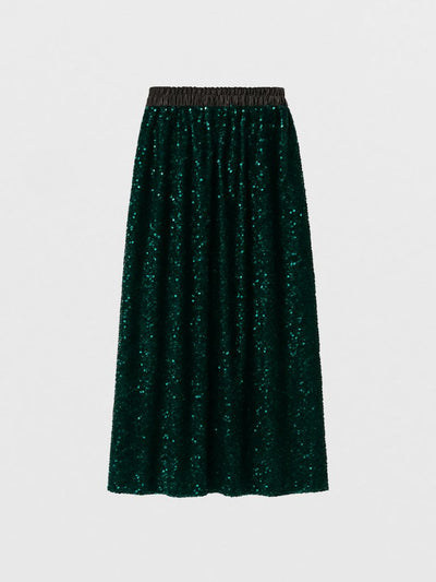 Falda verde de lentejuelas