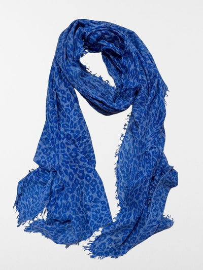 foulard azul animal print de cashmere 