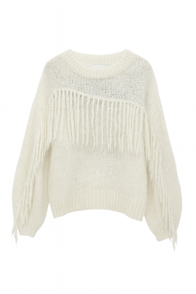 Jersey blanco con flecos