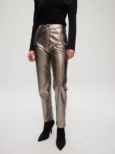 Pantalón largo plateado