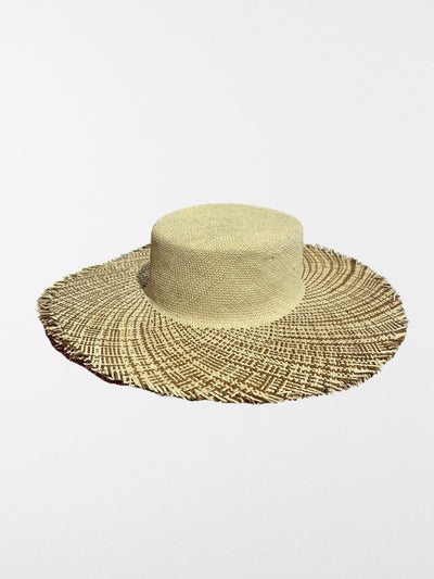 sombrero de paja natural y marrón hecho a mano 