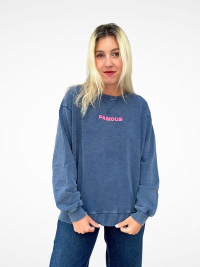 sudadera oversized azul lavado