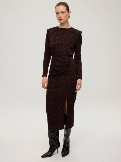 Vestido midi marrón