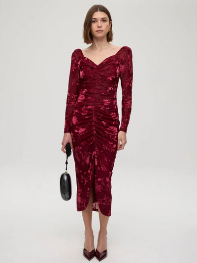 Vestido rojo estampado